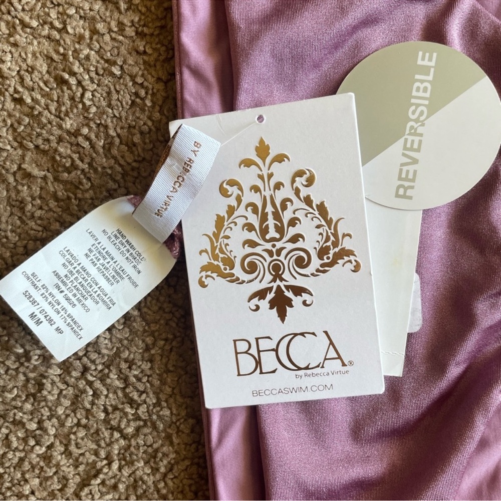 NWT Becca Purple Reversible Virtue Bikini - Picture 2 of 2